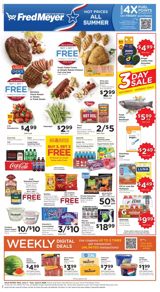 Fred Meyer catalogue | Attractive special offers for everyone | 2026-06-03T00:00:00.000Z - 2026-06-09T00:00:00.000Z