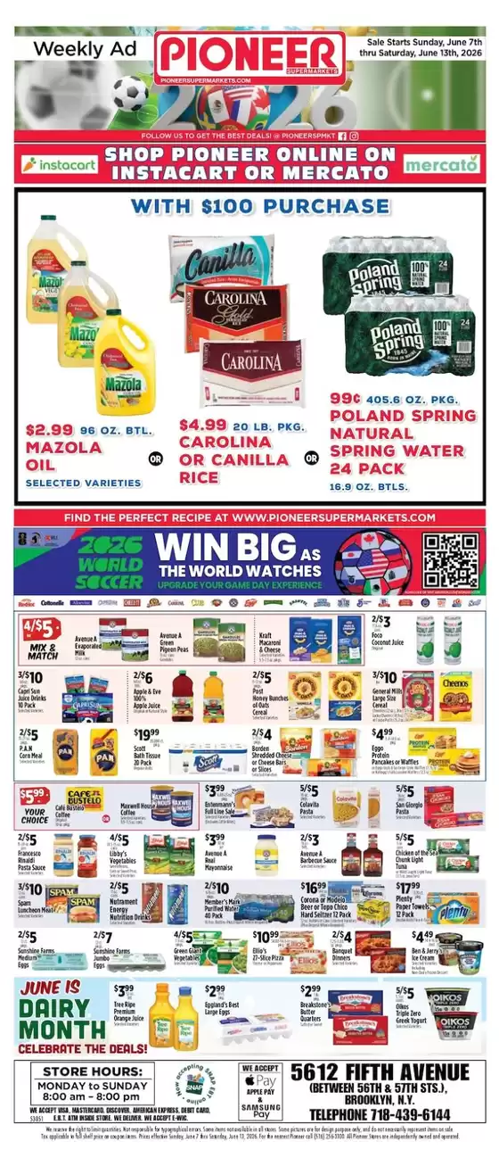 Pioneer Supermarkets catalogue in New York | Current special promotions | 2026-06-07T00:00:00.000Z - 2026-06-13T00:00:00.000Z
