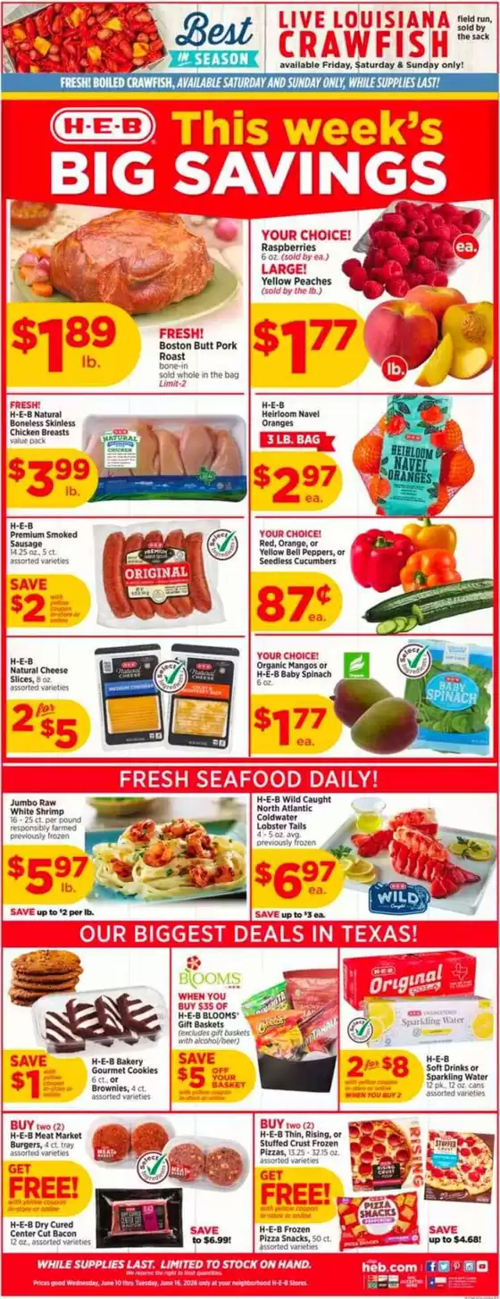 H-E-B catalogue in Pleasanton TX | Weekly Ads H-E-B | 2026-06-10T00:00:00.000Z - 2026-06-16T00:00:00.000Z