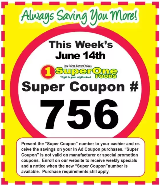 Super One Foods catalogue | Weekly Super Coupon Number | 2026-06-06T00:00:00.000Z - 2026-06-20T00:00:00.000Z