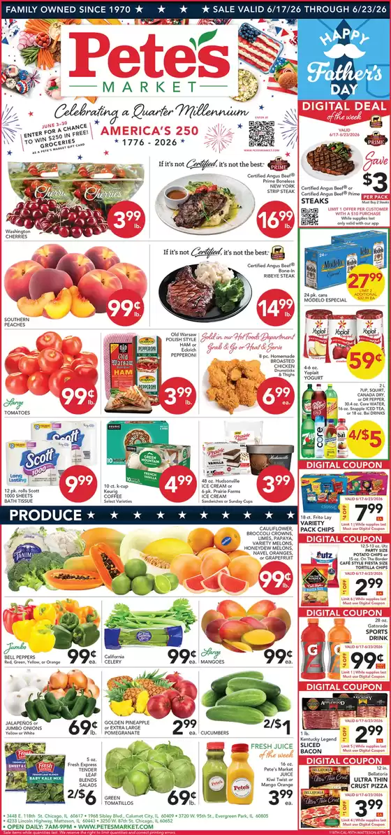 Pete's Fresh Market catalogue in Chicago IL | Top offers for smart savers | 2026-06-17T00:00:00.000Z - 2026-06-23T00:00:00.000Z