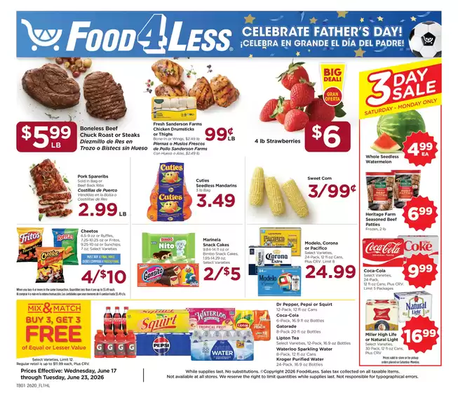 Food 4 Less catalogue in Arcadia CA | Attractive special offers for everyone | 2026-06-17T00:00:00.000Z - 2026-06-23T00:00:00.000Z