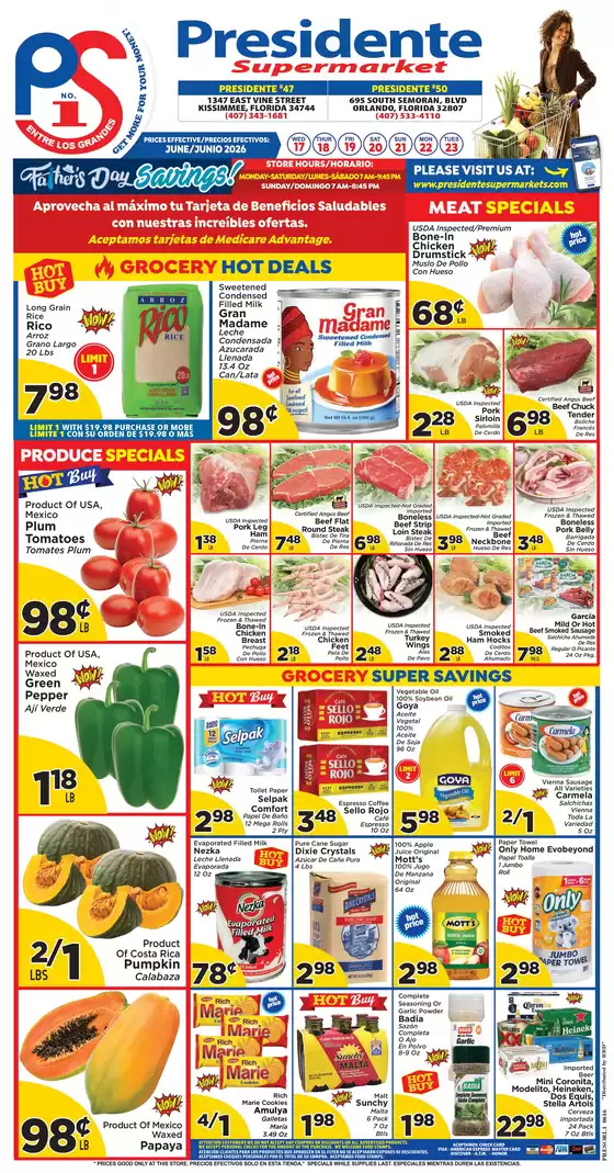 Presidente catalogue in Orlando FL | Exclusive bargains | 2026-06-17T00:00:00.000Z - 2026-06-23T00:00:00.000Z