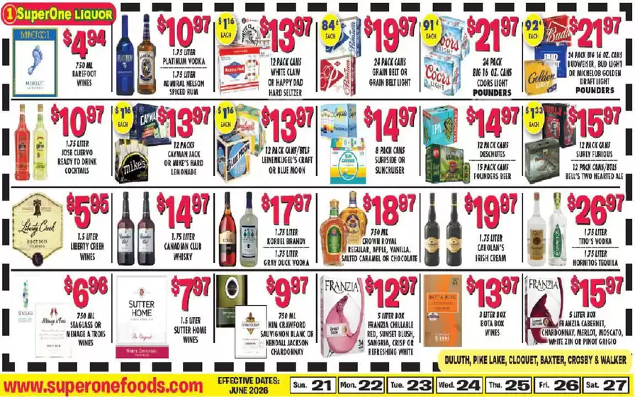 Super One Foods catalogue | Liquor Ad Savings | 2026-06-06T00:00:00.000Z - 2026-06-27T00:00:00.000Z