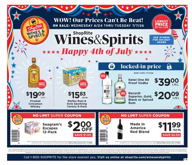 ShopRite catalogue in Emerson NJ | ShopRite Wine & Spirits - 6/24 | 2026-06-24T00:00:00.000Z - 2026-07-07T00:00:00.000Z