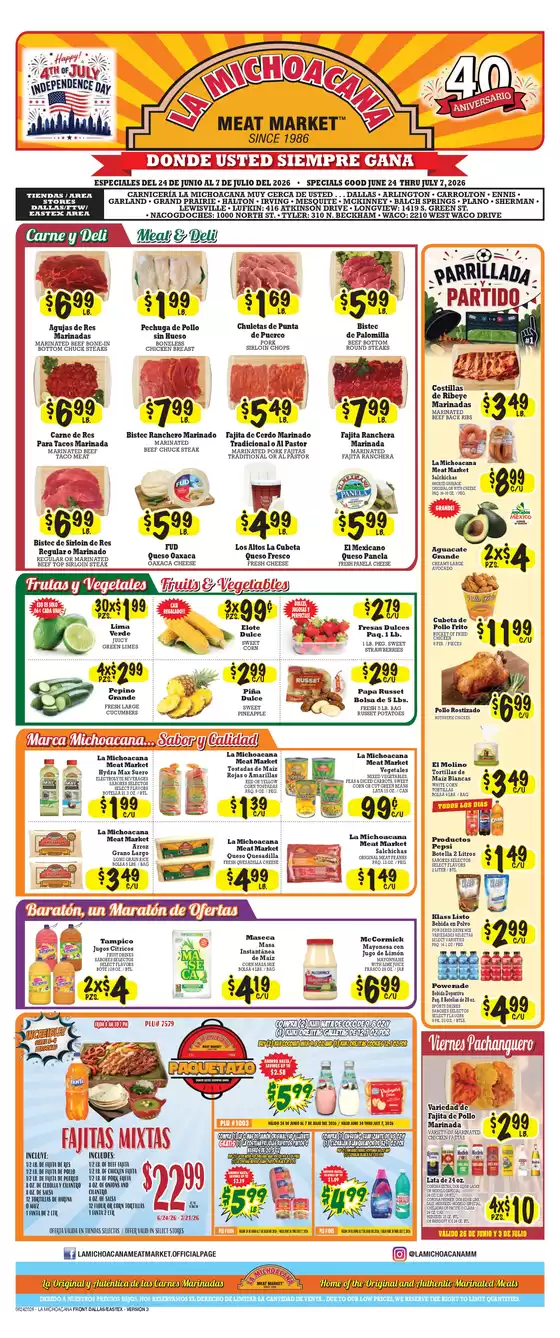La Michoacana catalogue | Great discounts on selected products | 2026-06-24T00:00:00.000Z - 2026-07-07T00:00:00.000Z