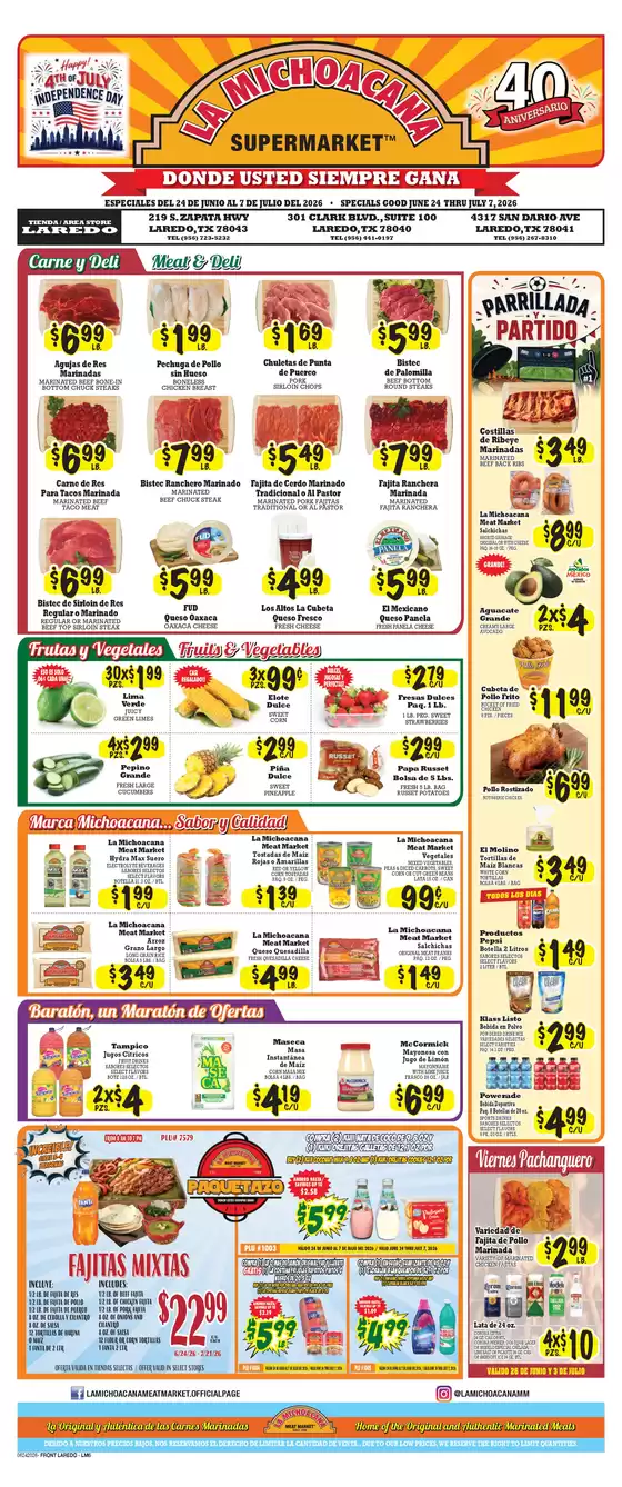 La Michoacana catalogue | Discounts and promotions | 2026-06-24T00:00:00.000Z - 2026-07-07T00:00:00.000Z
