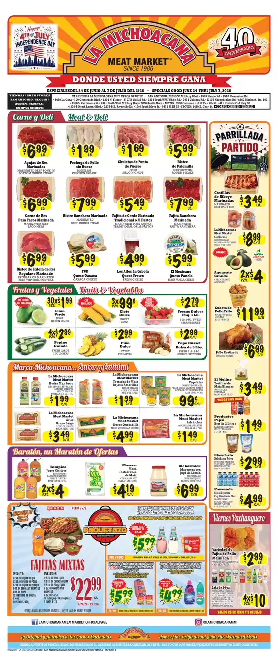 La Michoacana catalogue | La Michoacana Weekly ad | 2026-06-24T00:00:00.000Z - 2026-07-07T00:00:00.000Z