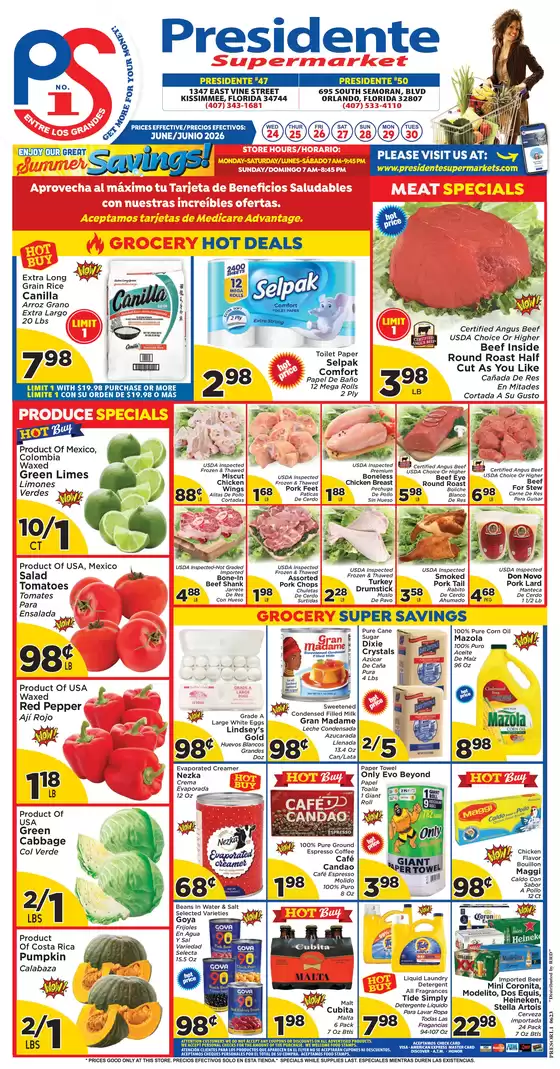 Presidente catalogue in Winter Park FL | Attractive special offers for everyone | 2026-06-24T00:00:00.000Z - 2026-06-30T00:00:00.000Z