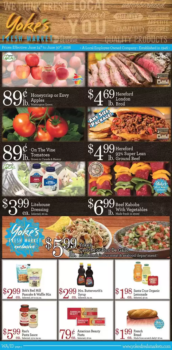Yoke's Fresh Market  catalogue | Yoke's Fresh Market Weekly Ad | 2026-06-24T00:00:00.000Z - 2026-06-30T00:00:00.000Z