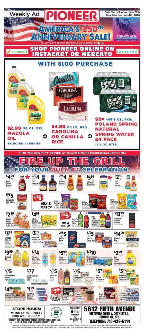 Pioneer Supermarkets catalogue in New York | Exclusive deals for our customers | 2026-06-28T00:00:00.000Z - 2026-07-04T00:00:00.000Z