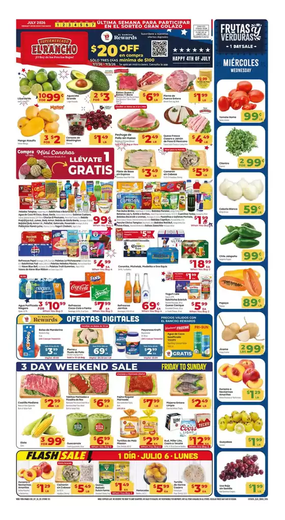 Supermercado El Rancho catalogue | Weekly Ad | 2026-07-01T00:00:00.000Z - 2026-07-07T00:00:00.000Z