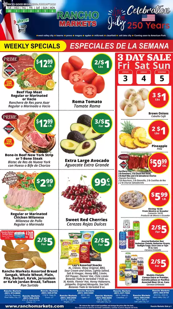 Rancho Markets catalogue | Rancho Markets weekly ad | 2026-06-30T00:00:00.000Z - 2026-07-06T00:00:00.000Z