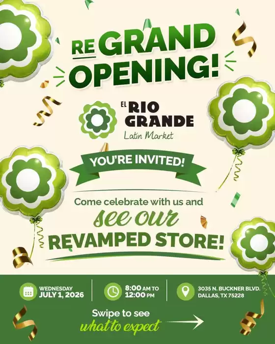 El Rio Grande catalogue in Irving TX | El Rio Grande weekly ad | 2026-07-01T00:00:00.000Z - 2026-07-01T00:00:00.000Z
