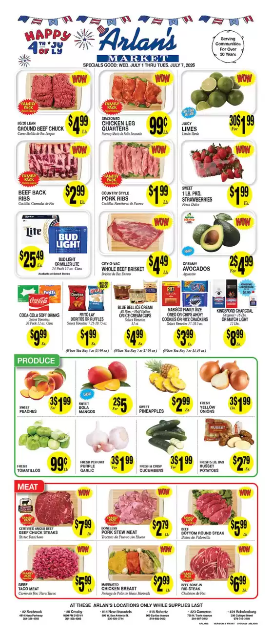 Arlan's Market catalogue | Arlan's Market weekly ad | 2026-07-01T00:00:00.000Z - 2026-07-07T00:00:00.000Z