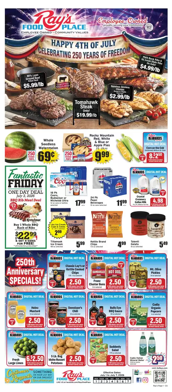Ray's Food catalogue | Rays Food weekly ad | 2026-07-01T00:00:00.000Z - 2026-07-07T00:00:00.000Z