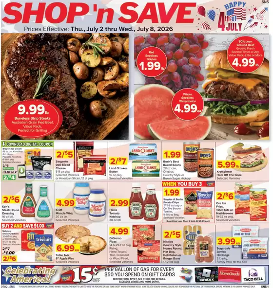 Shop 'n Save catalogue | Shop 'n Save Weekly ad | 2026-07-02T00:00:00.000Z - 2026-07-08T00:00:00.000Z