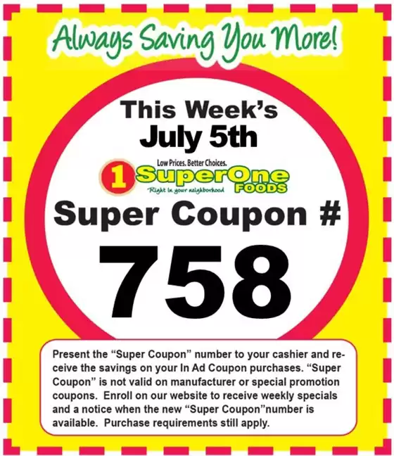 Super One Foods catalogue | Weekly Super Coupon Number | 2026-07-07T00:00:00.000Z - 2026-07-11T00:00:00.000Z