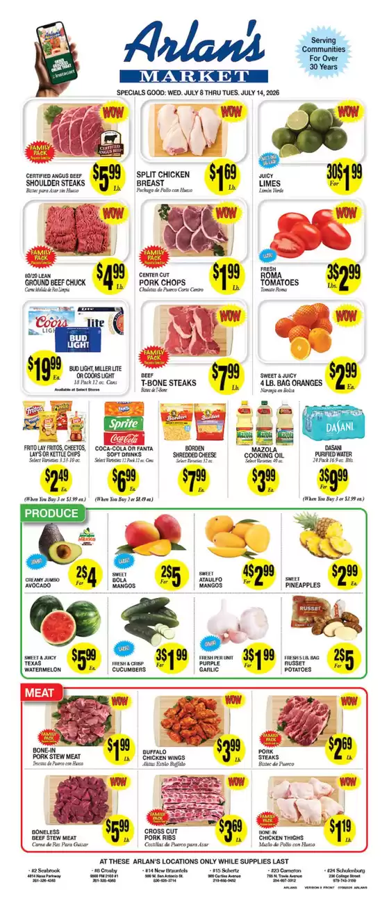 Arlan's Market catalogue | Arlan's Market weekly ad | 2026-07-08T00:00:00.000Z - 2026-07-14T00:00:00.000Z