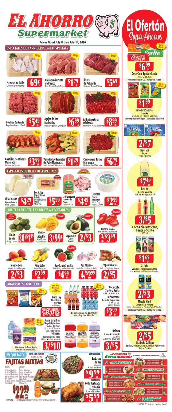 El Ahorro catalogue | Top deals for all customers | 2026-07-08T00:00:00.000Z - 2026-07-14T00:00:00.000Z