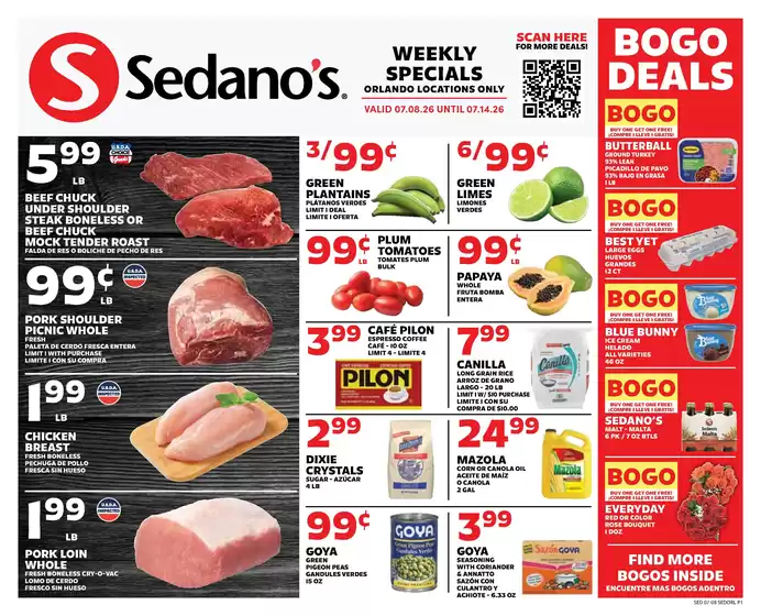 Sedano's catalogue | Great offer for all customers | 2026-07-08T00:00:00.000Z - 2026-07-14T00:00:00.000Z