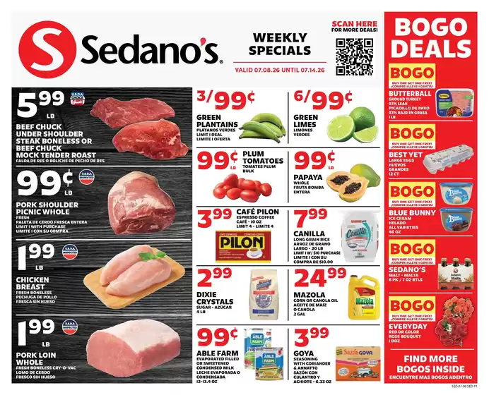 Sedano's catalogue | Sedano's weekly ad | 2026-07-08T00:00:00.000Z - 2026-07-14T00:00:00.000Z