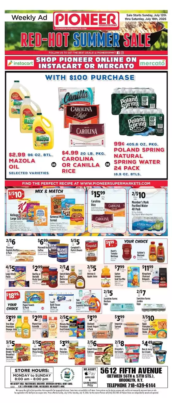 Pioneer Supermarkets catalogue | Current bargains and offers | 2026-07-12T00:00:00.000Z - 2026-07-18T00:00:00.000Z