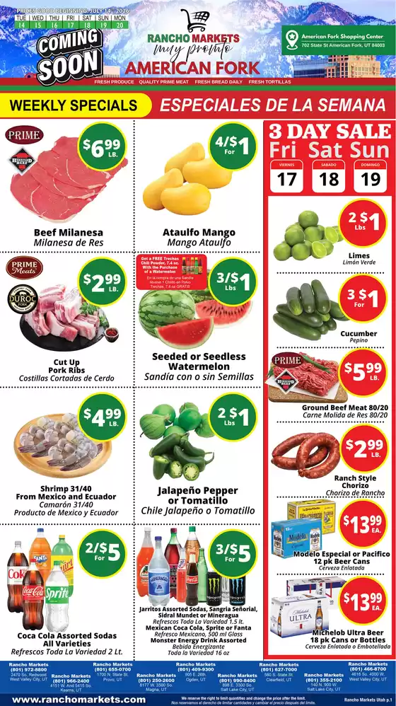 Rancho Markets catalogue in West Jordan UT | Rancho Markets weekly ad | 2026-07-14T00:00:00.000Z - 2026-07-20T00:00:00.000Z