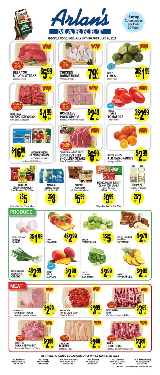 Arlan's Market catalogue | Arlan's Market weekly ad | 2026-07-15T00:00:00.000Z - 2026-07-21T00:00:00.000Z