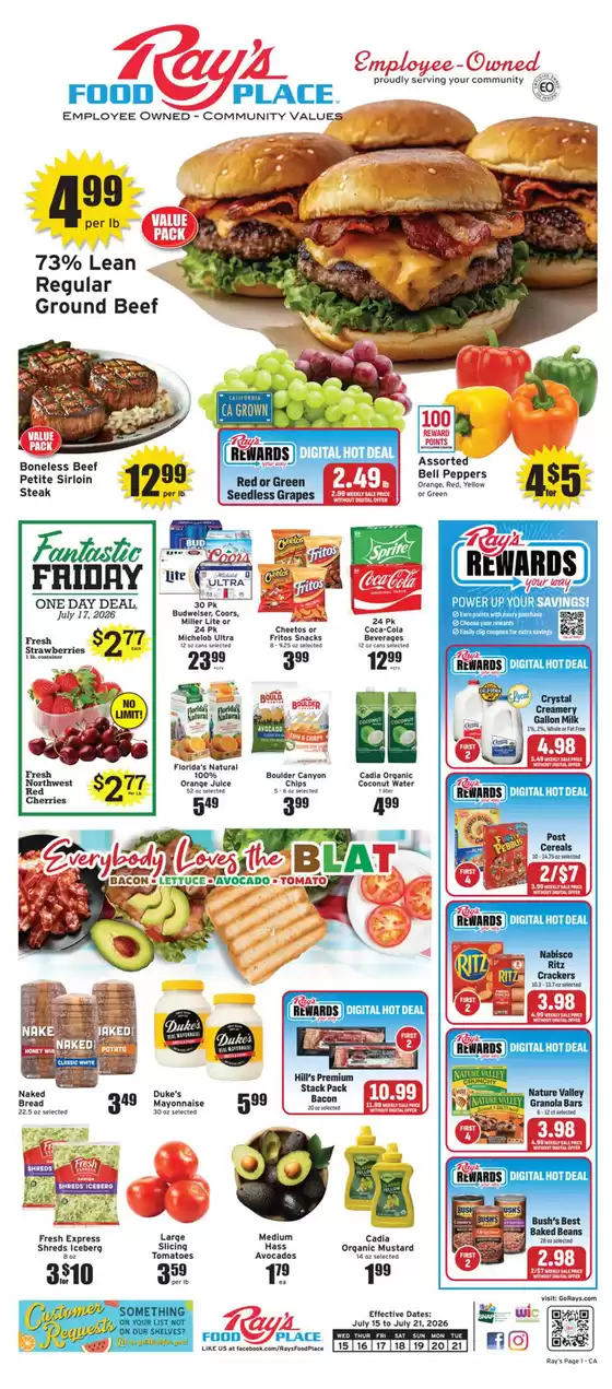 Ray's Food catalogue | Rays Food weekly ad | 2026-07-15T00:00:00.000Z - 2026-07-21T00:00:00.000Z