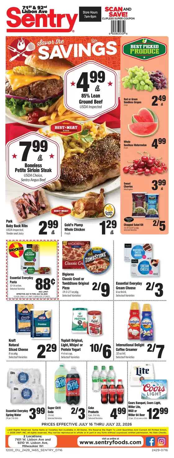 Sentry catalogue in Greenfield WI | Weekly Ad | 2026-07-16T00:00:00.000Z - 2026-07-22T00:00:00.000Z