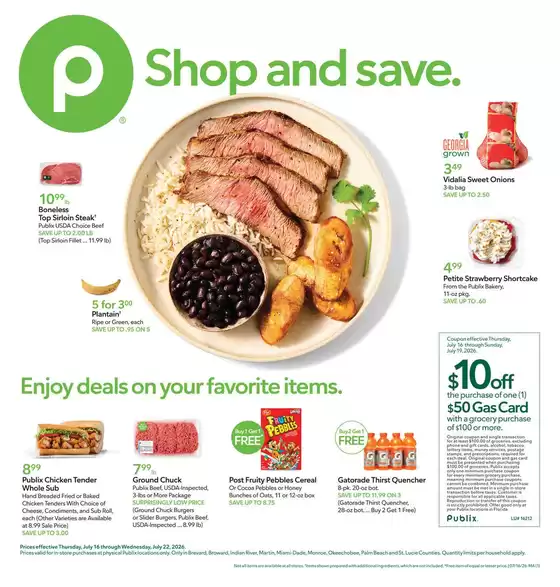 Publix catalogue | Current deals and offers | 2026-07-16T00:00:00.000Z - 2026-07-22T00:00:00.000Z