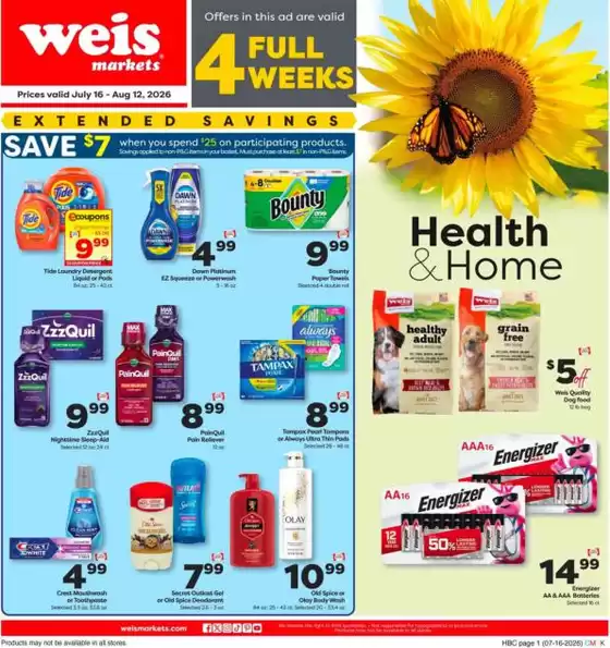 Weis Markets catalogue | Weekly Ads Weis Markets | 2026-07-16T00:00:00.000Z - 2026-08-12T00:00:00.000Z