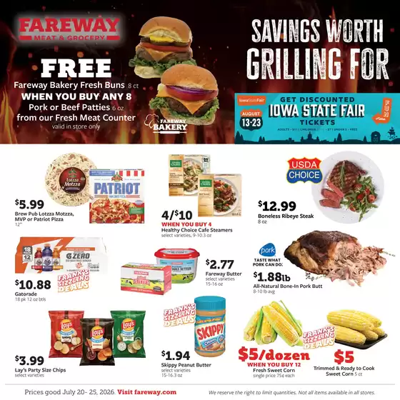 Fareway catalogue in Ankeny IA | Fareway weekly ad | 2026-07-20T00:00:00.000Z - 2026-07-25T00:00:00.000Z