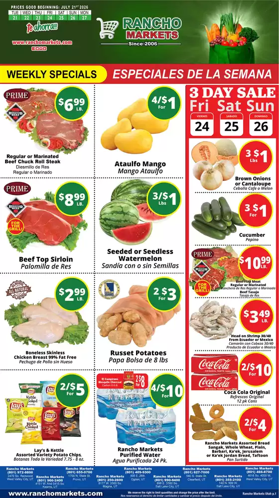 Rancho Markets catalogue | Rancho Markets weekly ad | 2026-07-21T00:00:00.000Z - 2026-07-27T00:00:00.000Z