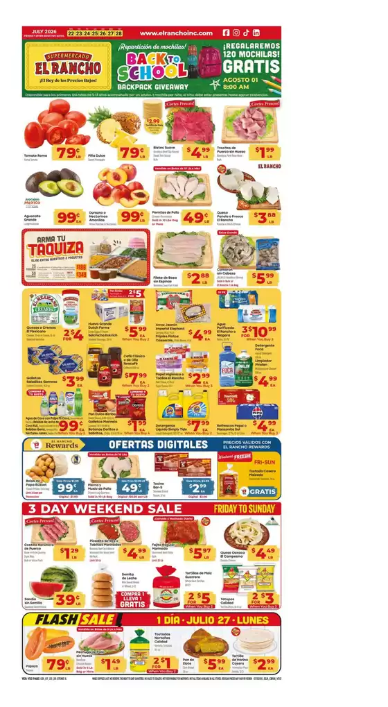 Supermercado El Rancho catalogue in Dallas TX | Weekly Ad | 2026-07-22T00:00:00.000Z - 2026-07-28T00:00:00.000Z