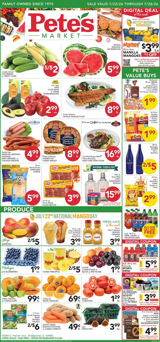 Pete's Fresh Market catalogue | Current bargains and offers | 2026-07-22T00:00:00.000Z - 2026-07-28T00:00:00.000Z