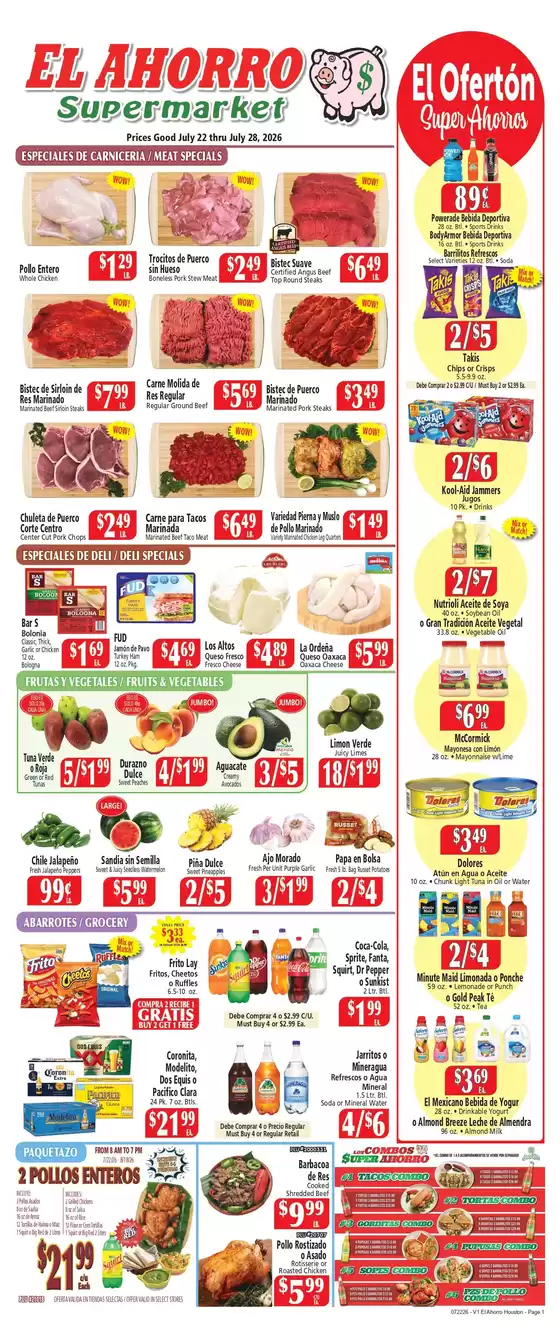 El Ahorro catalogue | EL AHORRO SUPERMARKET | 2026-07-22T00:00:00.000Z - 2026-07-28T00:00:00.000Z