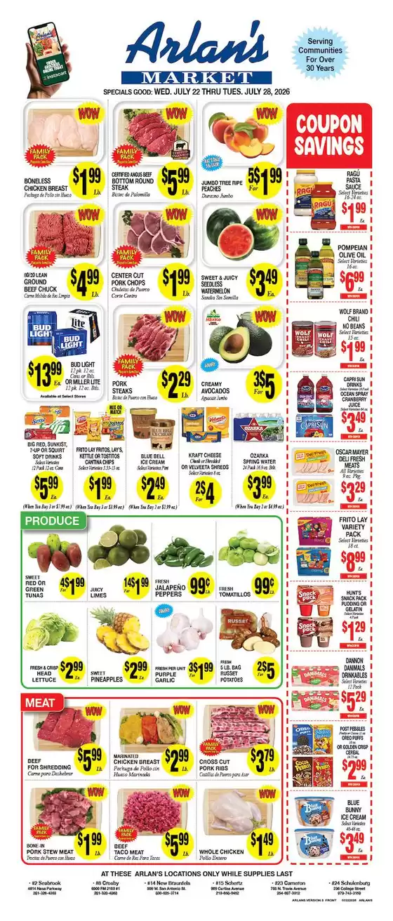 Arlan's Market catalogue | Arlan's Market weekly ad | 2026-07-22T00:00:00.000Z - 2026-07-28T00:00:00.000Z