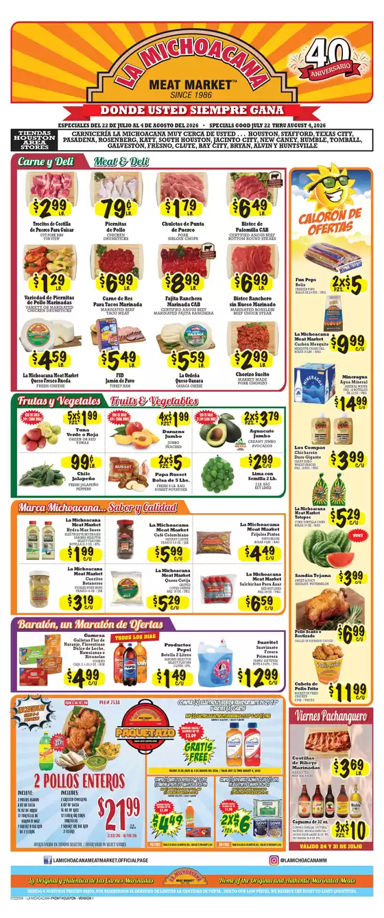 La Michoacana catalogue | Our best deals for you | 2026-07-22T00:00:00.000Z - 2026-08-04T00:00:00.000Z