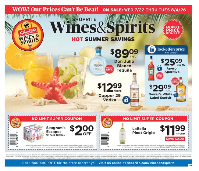 ShopRite catalogue | ShopRite Wine & Spirits - 7/22 | 2026-07-22T00:00:00.000Z - 2026-08-04T00:00:00.000Z
