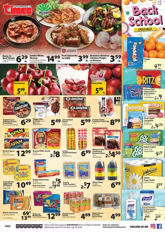 Times Supermarkets catalogue | Maui and Kauai | 2026-07-22T00:00:00.000Z - 2026-07-28T00:00:00.000Z