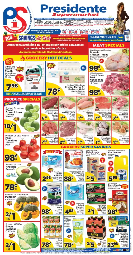 Presidente catalogue in Jupiter FL | Wide range of offers | 2026-07-22T00:00:00.000Z - 2026-07-28T00:00:00.000Z