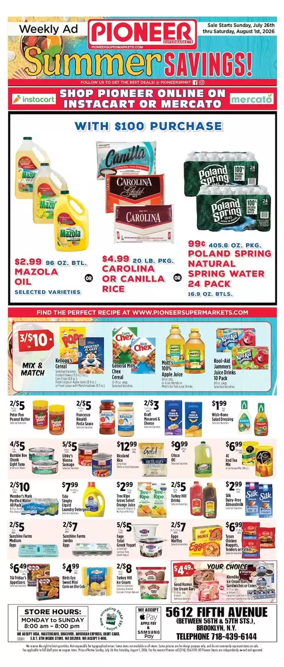 Pioneer Supermarkets catalogue | Top offers for smart savers | 2026-07-26T00:00:00.000Z - 2026-08-01T00:00:00.000Z