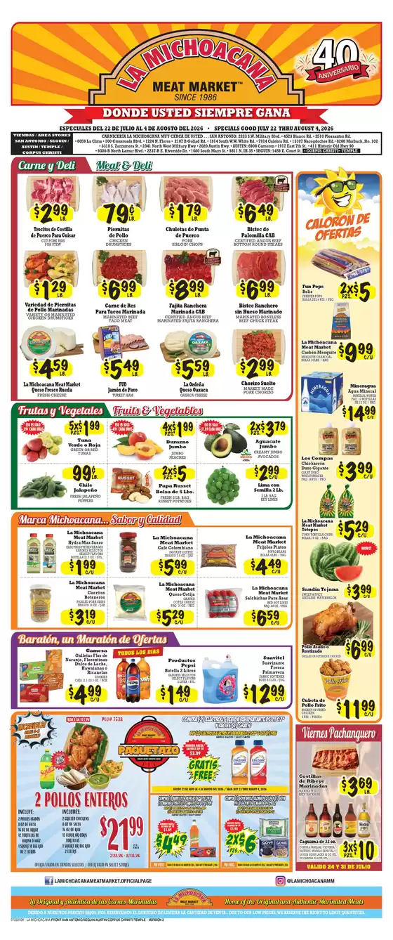 La Michoacana catalogue | Top deals and discounts | 2026-07-22T00:00:00.000Z - 2026-08-04T00:00:00.000Z