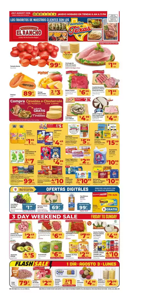 Supermercado El Rancho catalogue | Weekly Ad | 2026-07-29T00:00:00.000Z - 2026-08-04T00:00:00.000Z
