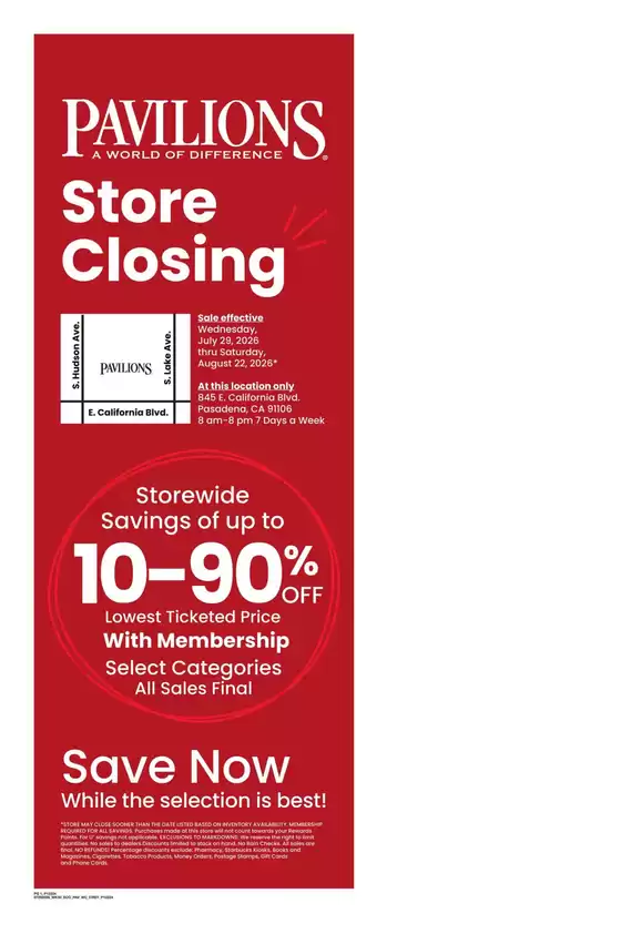 Pavilions catalogue in Pasadena CA | Weekly Ad | 2026-07-29T00:00:00.000Z - 2026-08-04T00:00:00.000Z