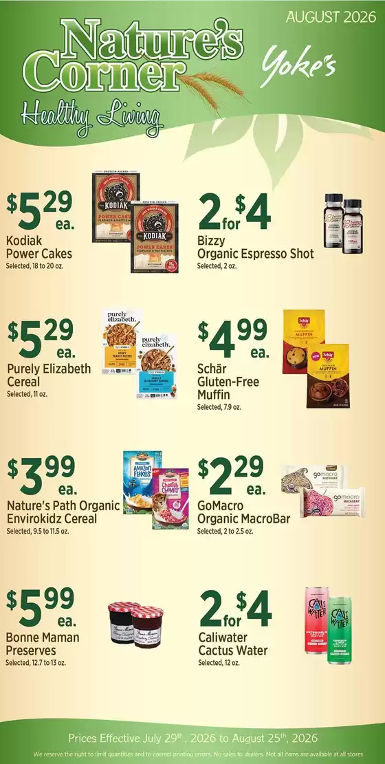 Yoke's Fresh Market catalogue | Yoke's Fresh Market Nature's Corner | 2026-07-29T00:00:00.000Z - 2026-08-25T00:00:00.000Z