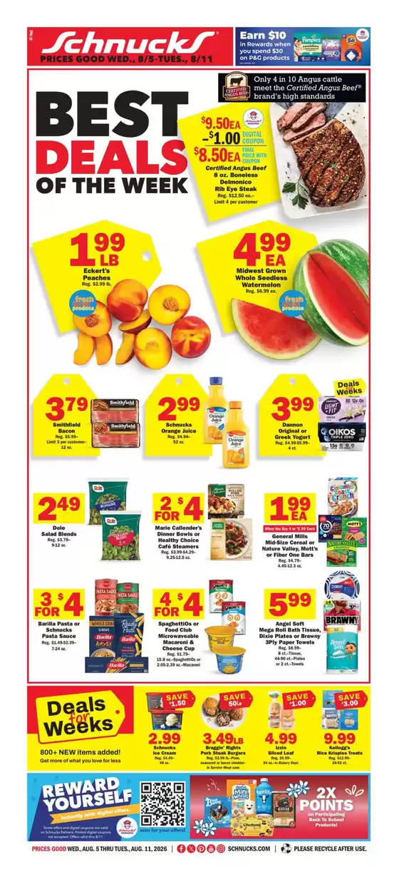 Schnucks catalogue | Attractive special offers for everyone | 2026-08-05T00:00:00.000Z - 2026-08-11T00:00:00.000Z
