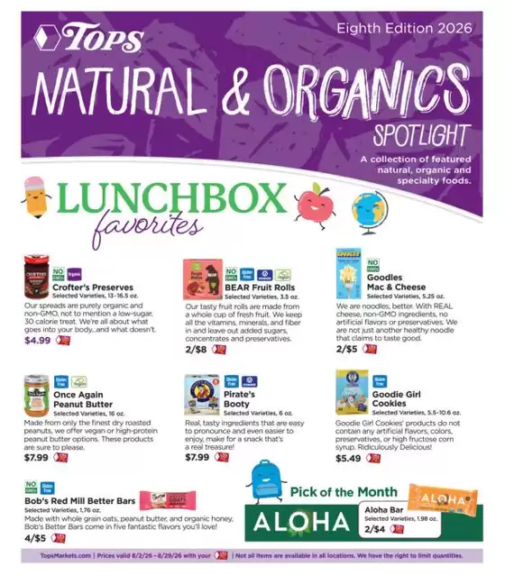 Tops catalogue | Tops Natural & Organics Spotlight | 2026-08-02T00:00:00.000Z - 2026-08-29T00:00:00.000Z